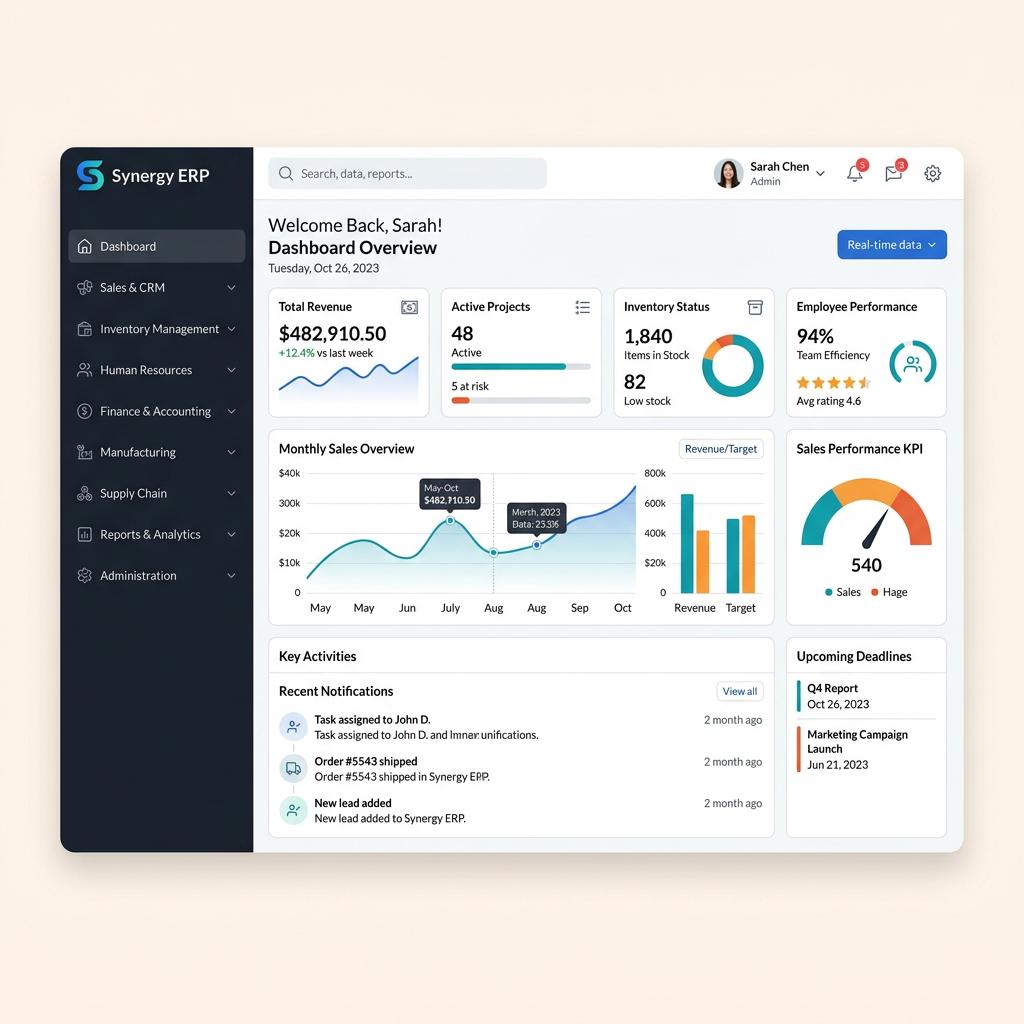 Tableau de bord ventes et RH